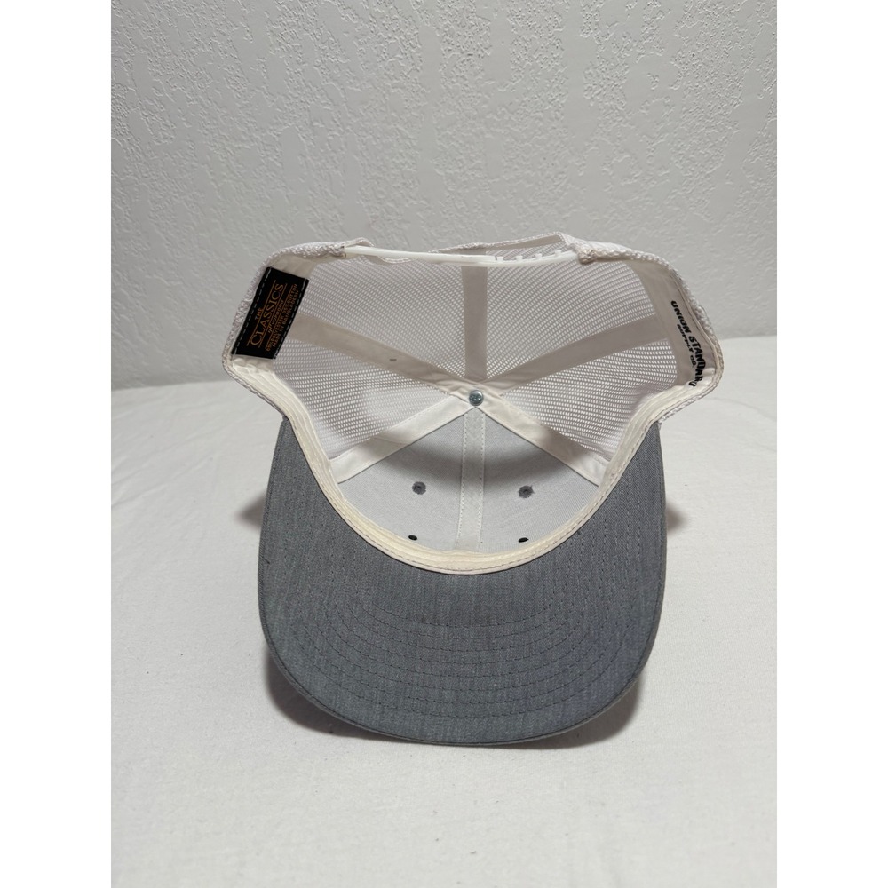 Union Standard Supply Co American Flag Wood Patch Trucker Hat Gray White Snapbck - Picture 3 of 4